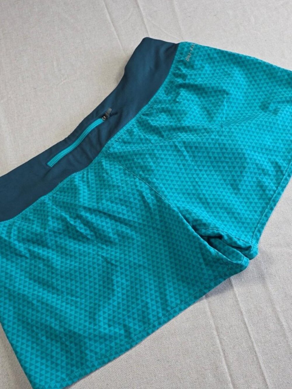 Womens Nike Teal Pocket Polyester Spandex Dri-FIT Training Shorts (Large)